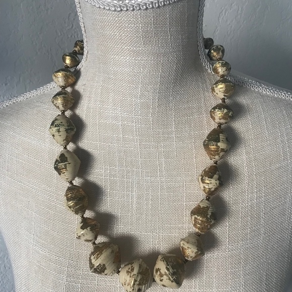 Teng Yuen Chunky Gold Patina BOHO graduated beads - Picture 1 of 5